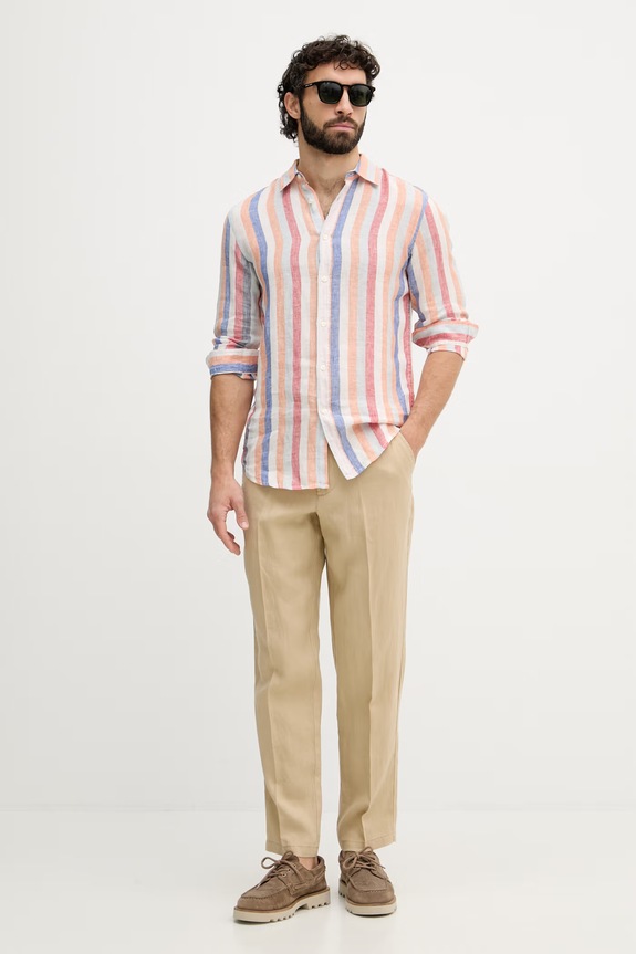 United Colors of Benetton Παντελόνι Ανδρικό λινό 4AGH55HW8 μπεζ SS26