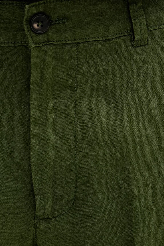 United Colors of Benetton pantaloni bărbați din in verde 4AGH55HW8