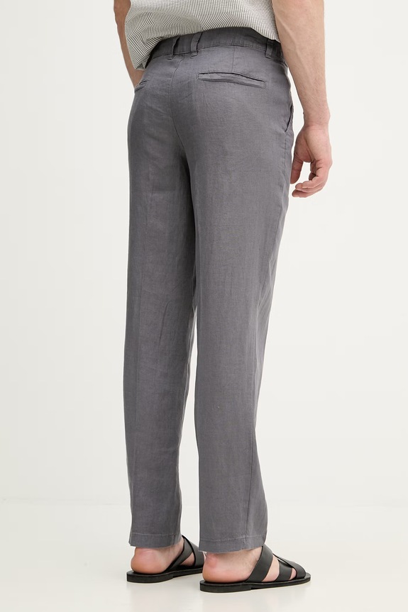 Îmbrăcăminte United Colors of Benetton pantaloni bărbătești din in 4AGH55HW8 gri