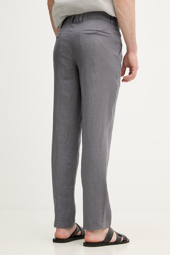 Îmbrăcăminte United Colors of Benetton pantaloni bărbătești din in 4AGH55HW8 gri