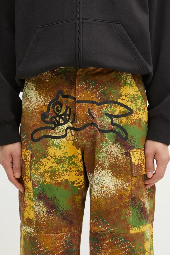 ICECREAM cotton trousers Running Dog Cargo Pant green IC24430