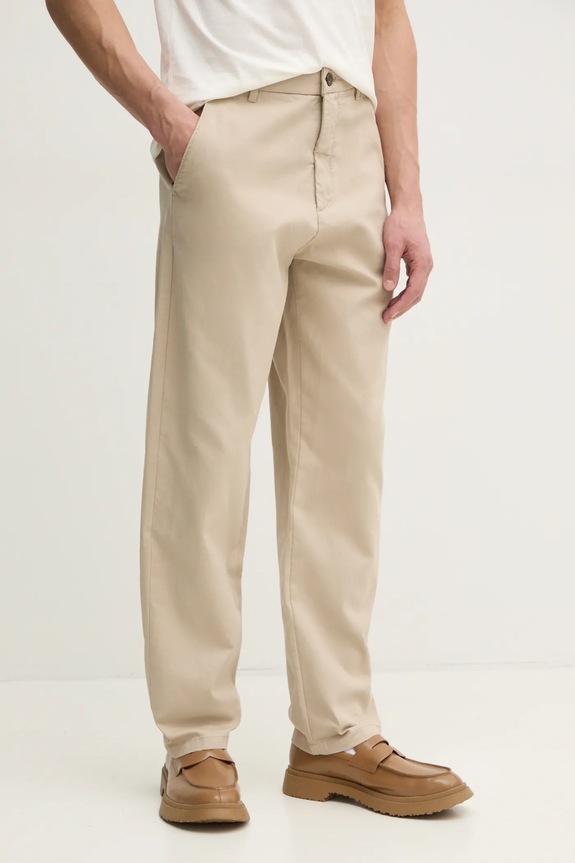 Βαμβακερό παντελόνι Lindbergh βαμβάκι μπεζ 30.003111.LT.STONE
