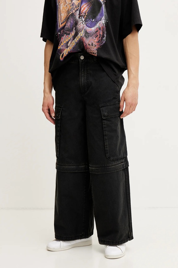 adidas Originals pantaloni in cotone CARGO PANTS tessuto nero JY6293