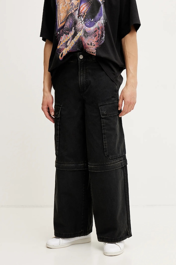 adidas Originals pantaloni in cotone CARGO PANTS tessuto nero JY6293