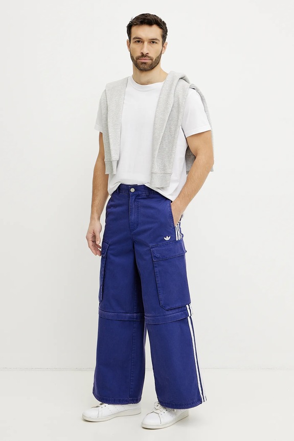 adidas Originals spodnie bawełniane CARGO PANTS JY6294 fioletowy SS25