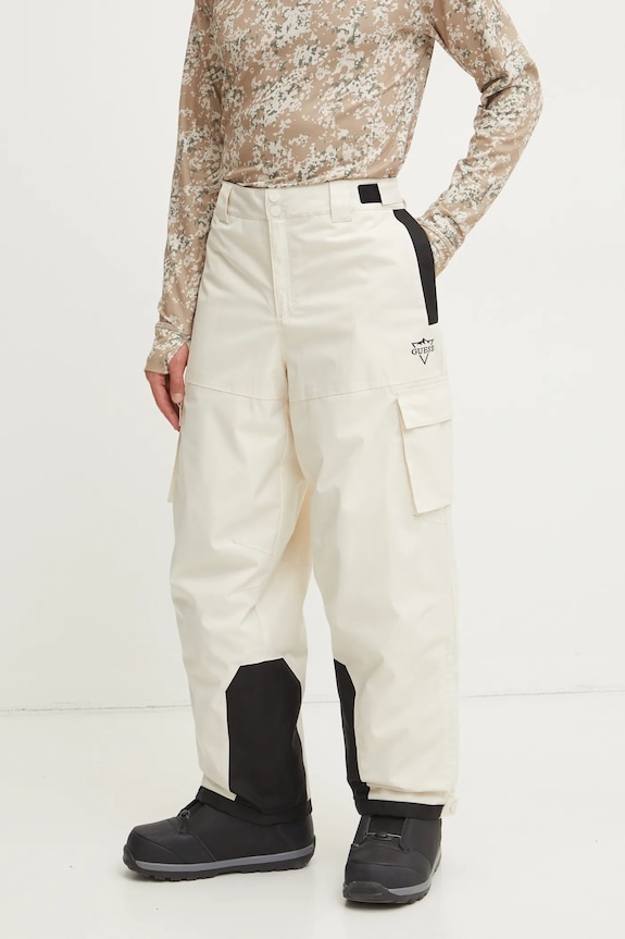 Guess pantaloni da sci tessuto beige M4PB59.WH0K0
