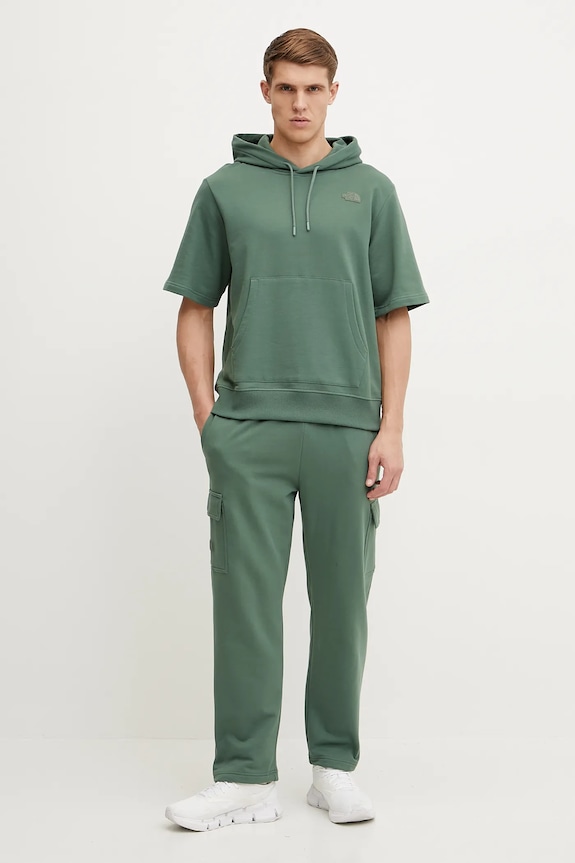 The North Face pantaloni della tuta di cotone NF0A8C2YHCH1 verde SS25