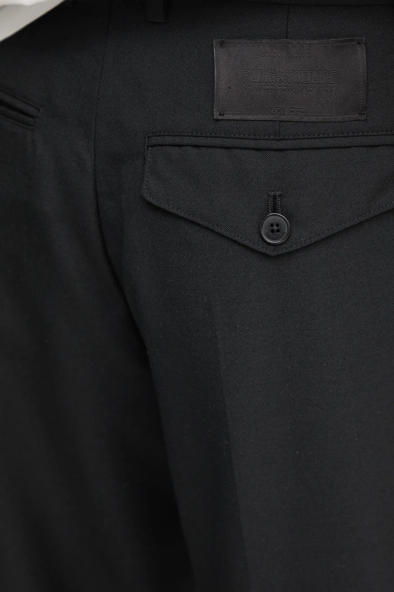 Παντελόνι από μείγμα μαλλιού ZADIG&VOLTAIRE WMPA00198.19W.001 μαύρο
