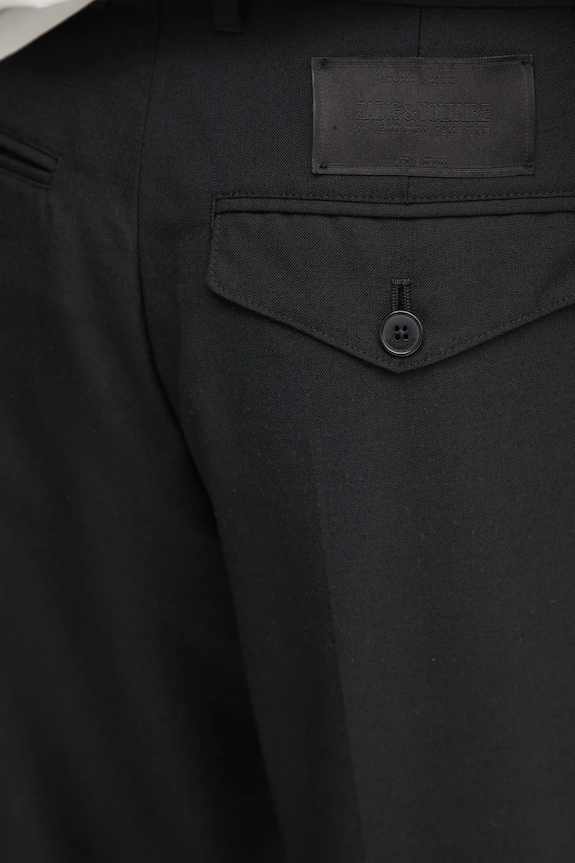 Παντελόνι από μείγμα μαλλιού ZADIG&VOLTAIRE WMPA00198.19W.001 μαύρο