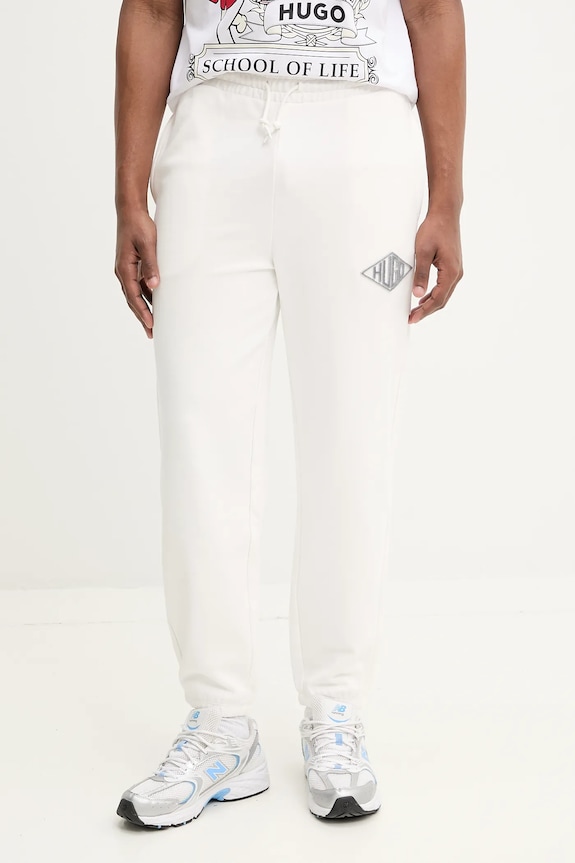 Βαμβακερό παντελόνι HUGO βαμβάκι λευκό 50534952