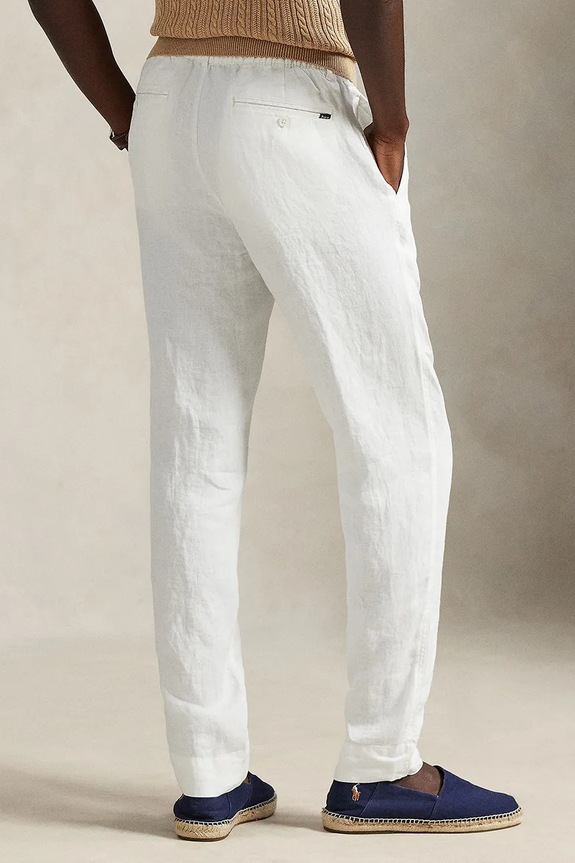 Ленен панталон Polo Ralph Lauren 710940611 бял SS26