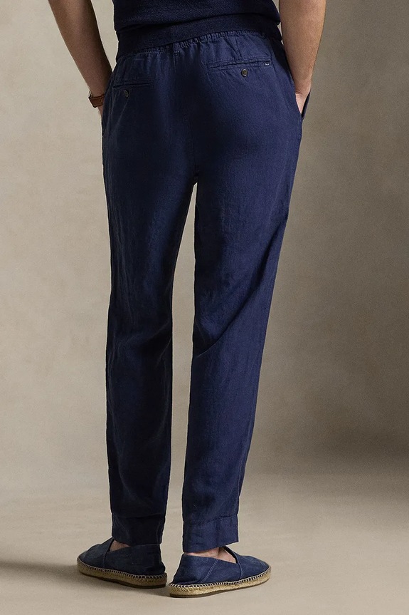 Polo Ralph Lauren spodnie lniane 710940611 granatowy SS26