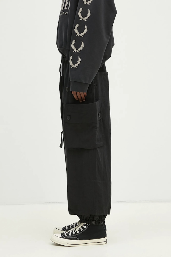 Y-3 trousers Washed Twill Cargo Pant JD3523 black SS25