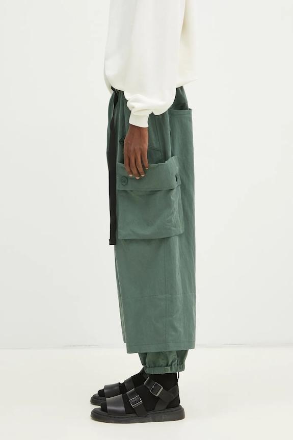 Y-3 trousers Washed Twill Cargo Pant JM3208 green SS25