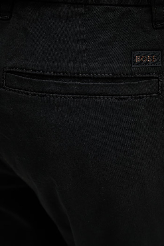 BOSS Orange pantaloni scurți chinos pentru bărbați, din bumbac cu elastan negru 50536885