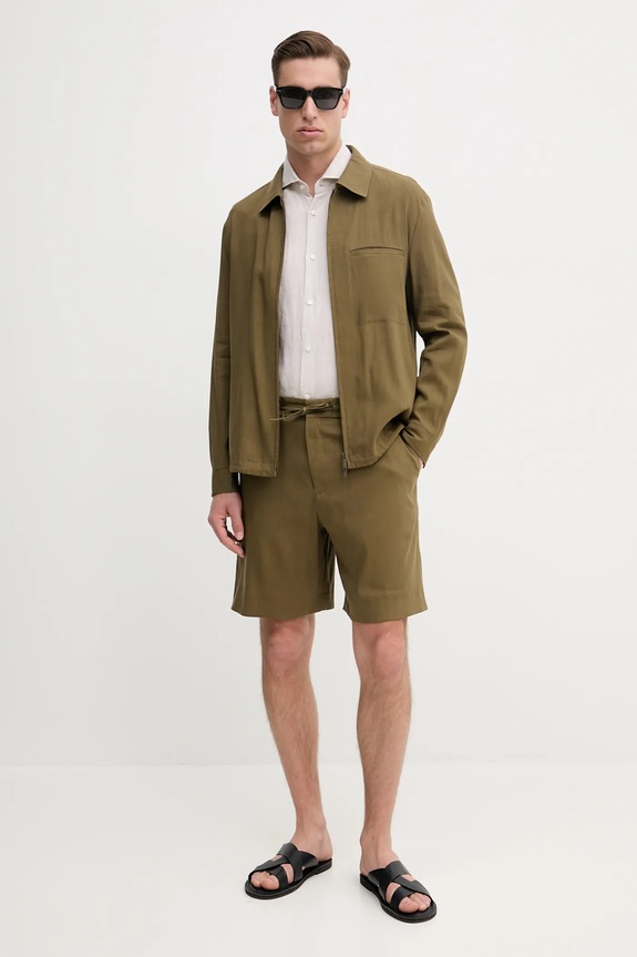 BOSS vászon rövidnadrág 50540694 zöld SS25