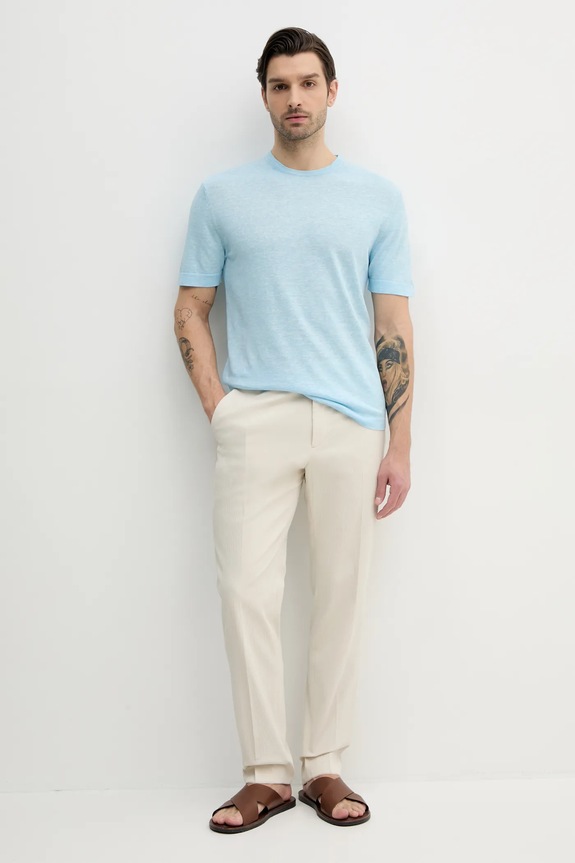 Calvin Klein spodnie K10K113936 beżowy SS25