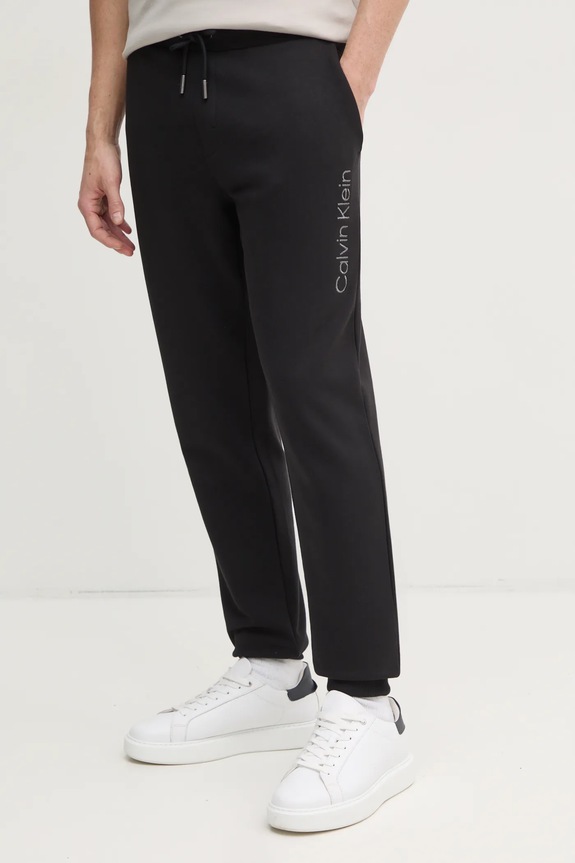 Bavlněné tepláky Calvin Klein pletenina černá K10K114254