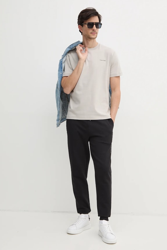 Bavlněné tepláky Calvin Klein K10K114254 černá SS25