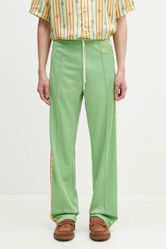 Donji dio trenirke Drôle de Monsieur Le Track Pants Tresse natpis zelena G.SP007.PL135.AV