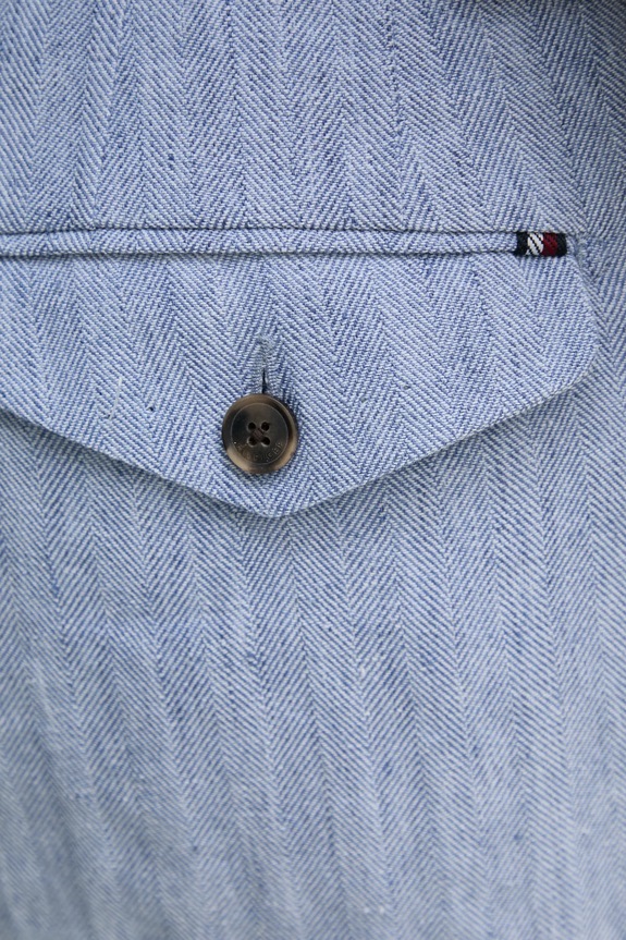 Tommy Hilfiger spodnie z domieszką lnu niebieski MW0MW38858