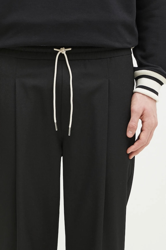Штани з домішкою вовни Drôle de Monsieur Le Pantalon Cropped чорний PERM.BP167.PL127.BL