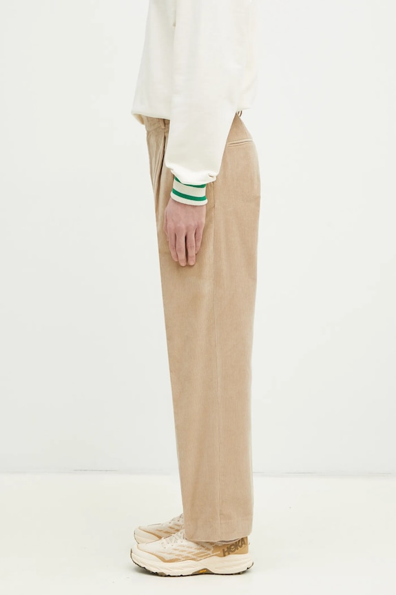 Hlače od samta Drôle de Monsieur Le Pantalon Golfeur Corduroy PERM.BP165.CO156.BG bež SS25