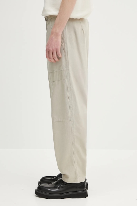 Λινό παντελόνι Barbour Barbour Natural Linen Blend Trouser MTR0763 μπεζ SS25