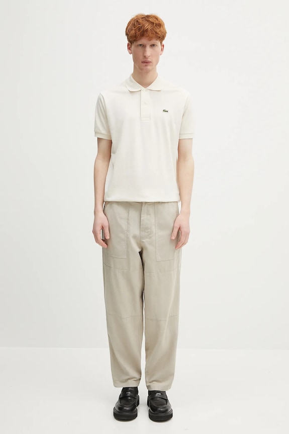 Λινό παντελόνι Barbour Barbour Natural Linen Blend Trouser MTR0763 μπεζ