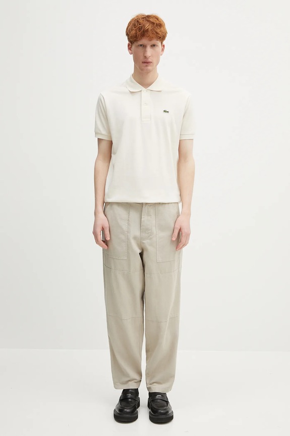 Λινό παντελόνι Barbour Barbour Natural Linen Blend Trouser MTR0763 μπεζ