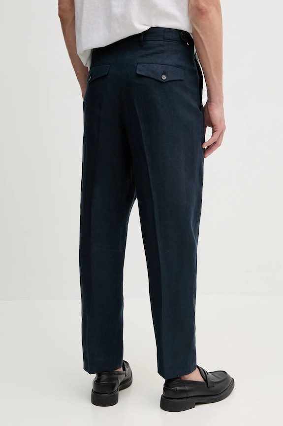 Lanene hlače Tommy Hilfiger SQTHL5607.SQTH500 mornarsko modra SS25