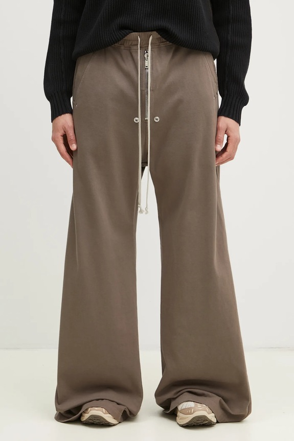 Rick Owens pantaloni de trening din bumbac Geth Belas uni gri DU01E3378.RIG
