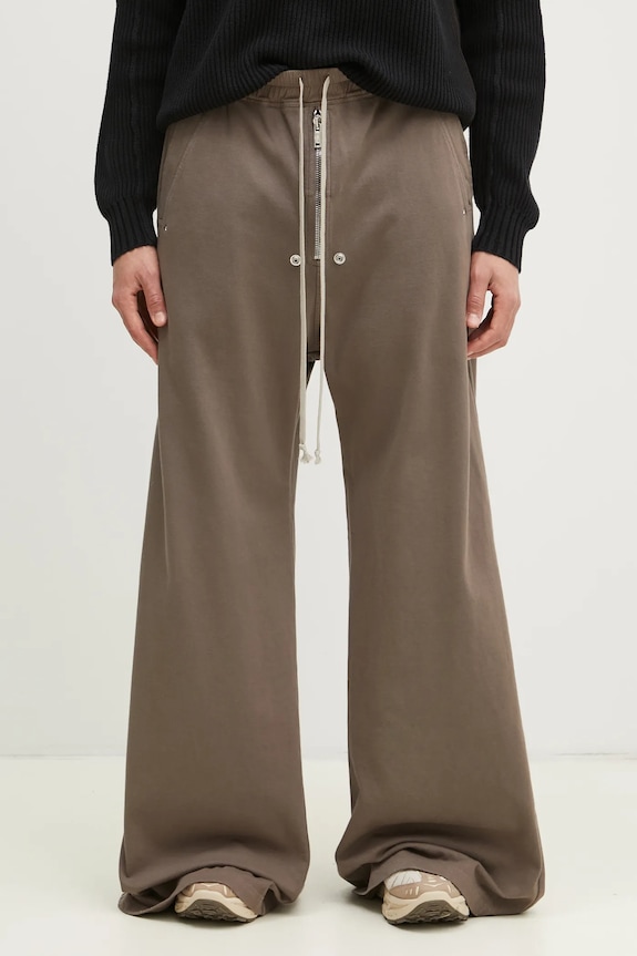 Rick Owens pantaloni de trening din bumbac Geth Belas uni gri DU01E3378.RIG