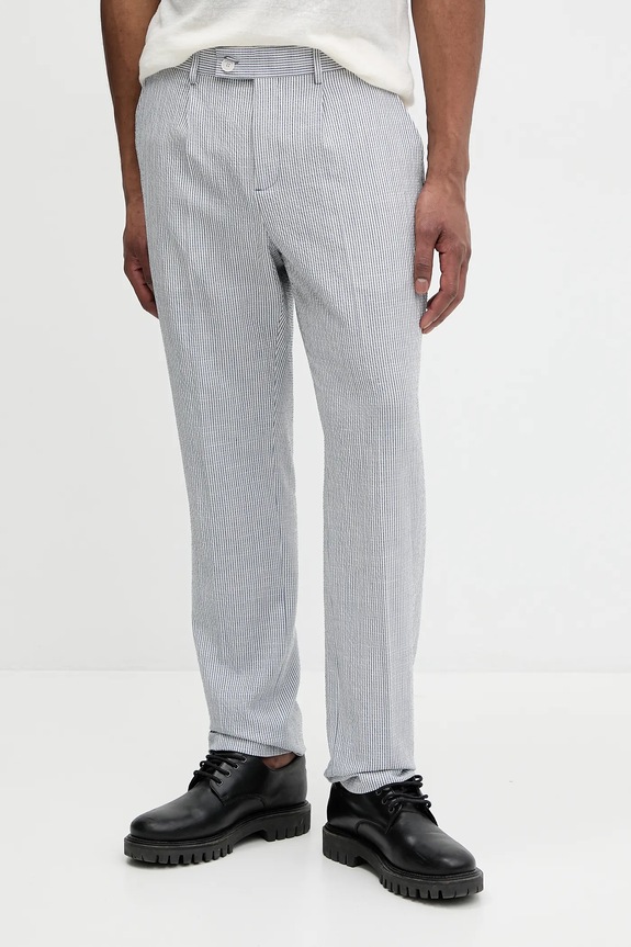Παντελόνι από μείγμα μαλλιού Marciano by Guess MAX εμπριμέ μπλε 5GHB17.2314Z