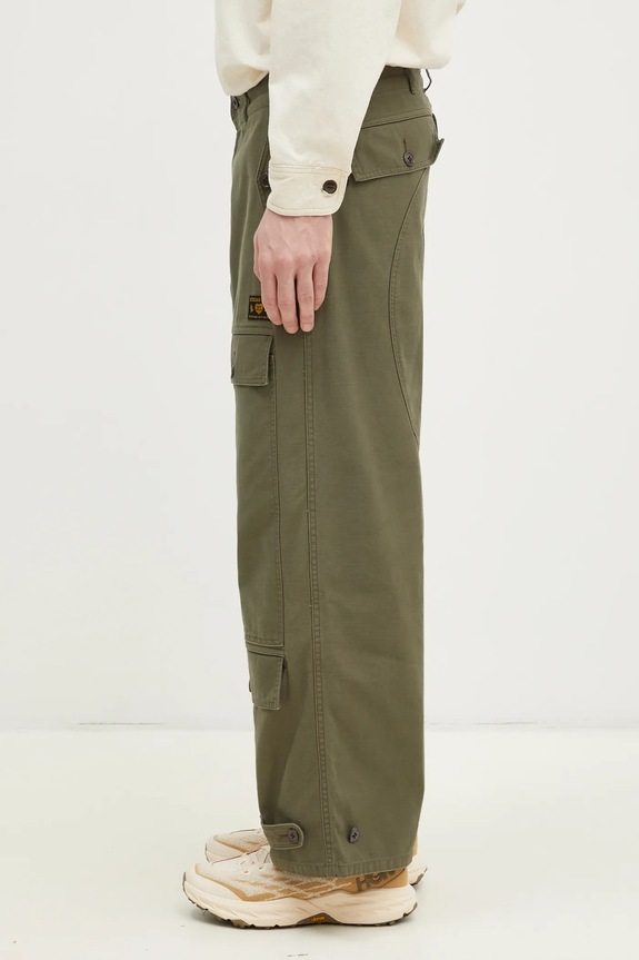 Памучен панталон Human Made Air Force Pants HM29PT009 зелен SS25