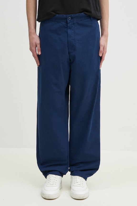 Carhartt WIP pantaloni in cotone Calder Pant cotone blu navy I033128.E7GD