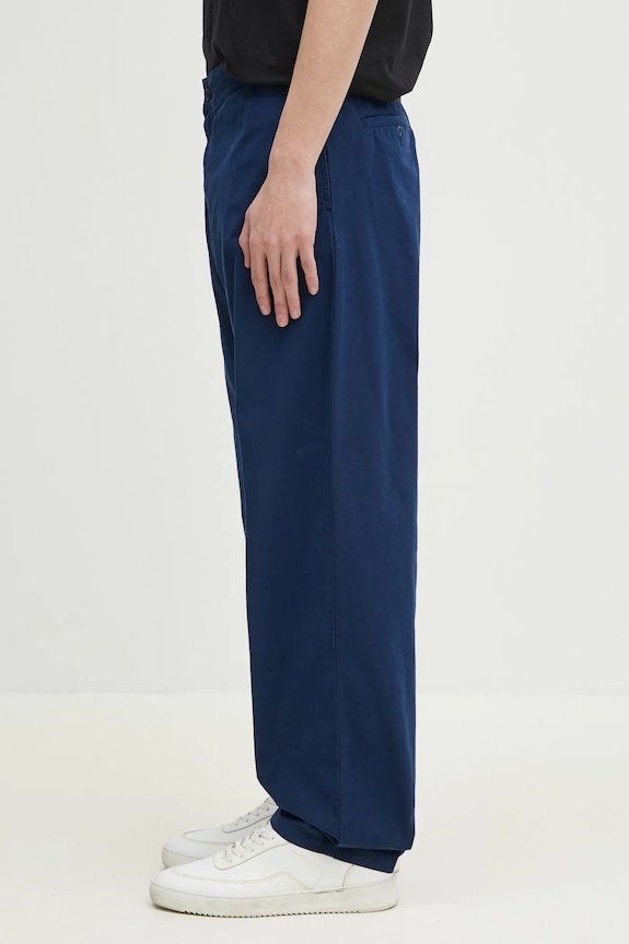 Carhartt WIP pantaloni in cotone Calder Pant I033128.E7GD blu navy SS25