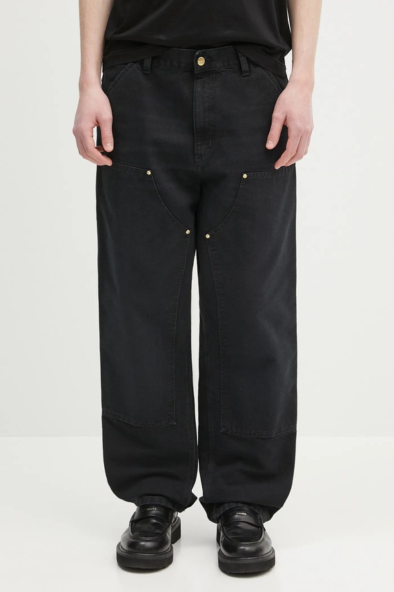 Carhartt WIP trousers Double Knee Pant plain black I034796.894O