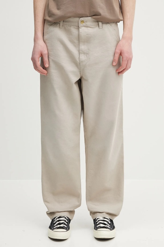 Carhartt WIP pantaloni in cotone Single Knee Pant cotone beige I034798.2OR4O
