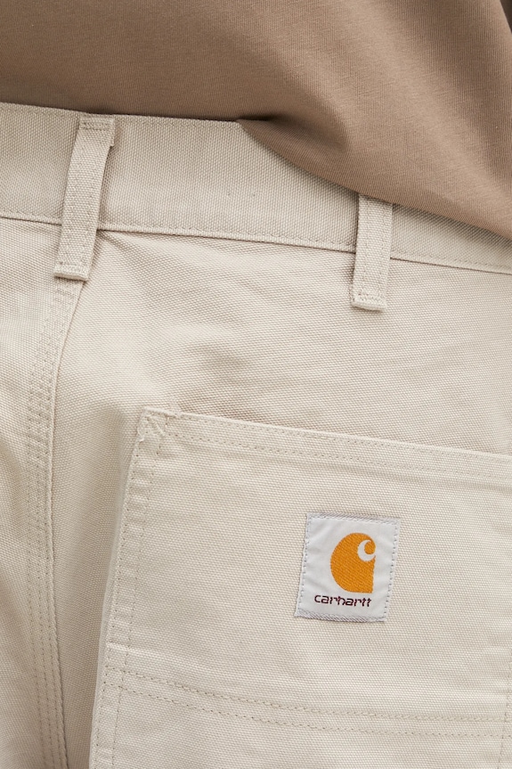 Carhartt WIP pantaloni in cotone Single Knee Pant beige I034798.2OR4O