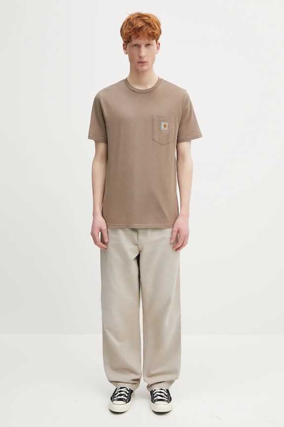 Carhartt WIP pantaloni in cotone Single Knee Pant I034798.2OR4O beige