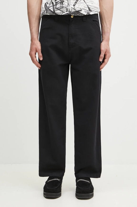 Carhartt WIP spodnie bawełniane OG Single Knee Pant gładkie czarny I033754.8906