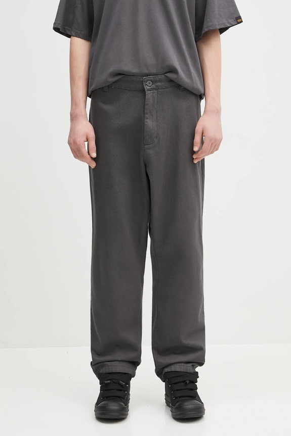 Alpha Industries pantaloni in cotone Alpha Chino Pant Relaxed cotone grigio 146202.684