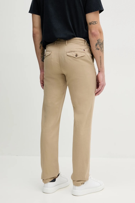 Abbigliamento Tommy Hilfiger pantaloni in lino misto MW0MW38792 beige