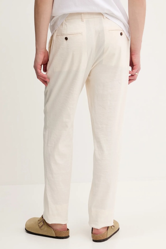 Odzież Theory spodnie lniane P0373205 beżowy