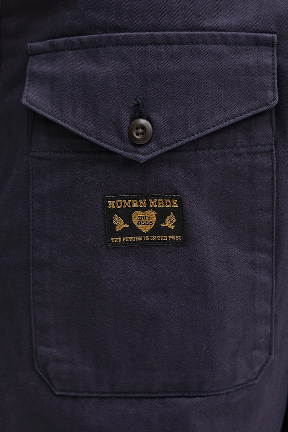 Human Made cotton trousers Straight Cargo Pants navy HM29PT010