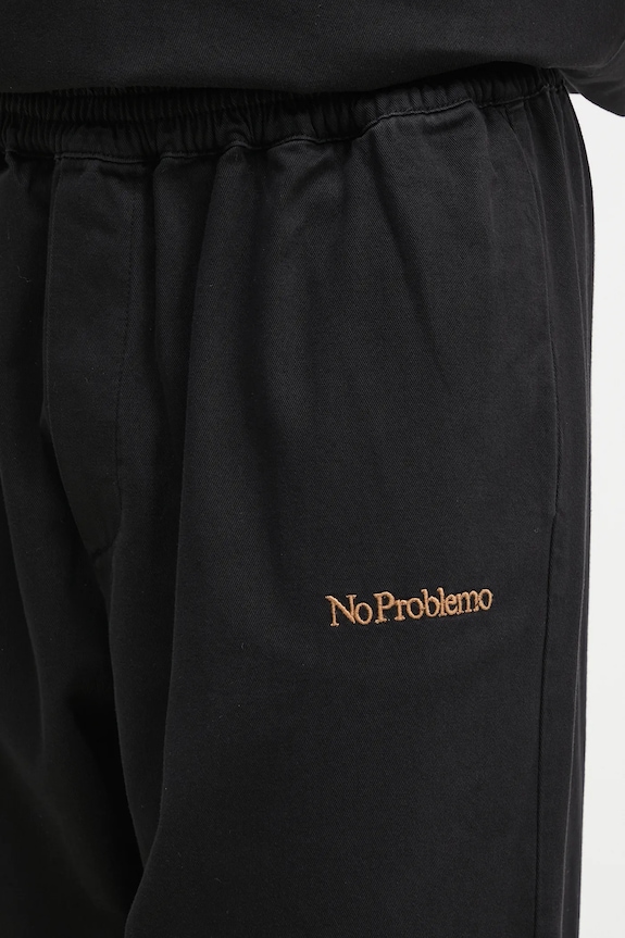No Problemo pantaloni de bumbac Mini Problemo Work Pant - Twill NP3011403 negru