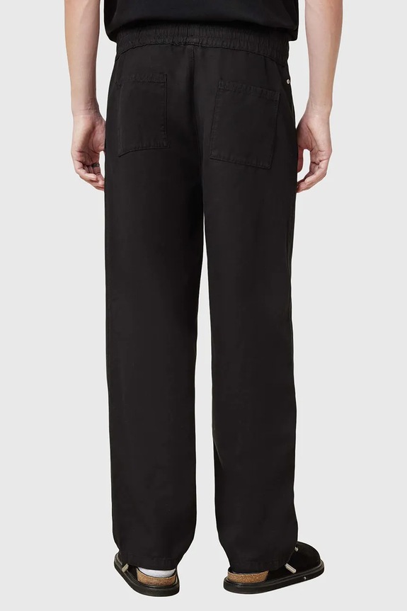 AllSaints spodnie z domieszką lnu HANBURY M038TC czarny
