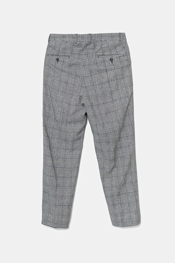Michael Kors pantaloni in lino MK0SP01077 grigio SS25
