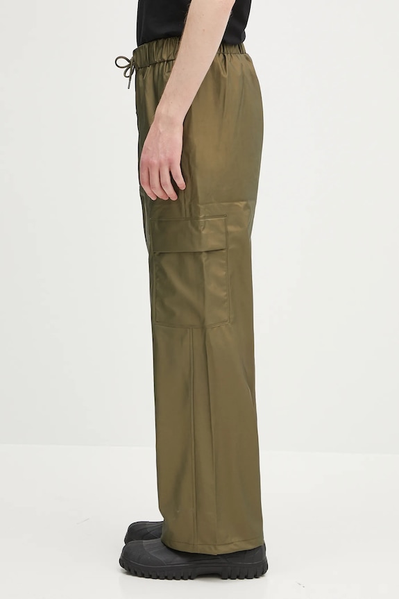 Rains pantaloni Cargo Rain Pants Wide W3 18990.105 verde SS25